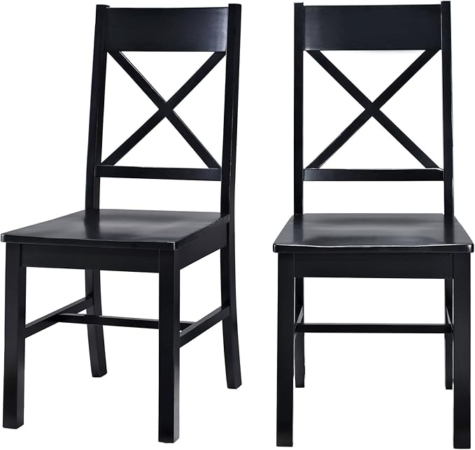 Walker Edison 6-Piece Black Solid Wood Dining Set - Image 6