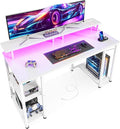 ODK 48 Inches Gaming Desk with LED Lights, Computer Desk with Monitor Stand by ODK