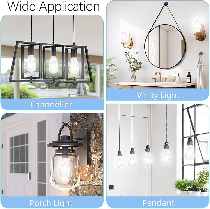 Edison Bulbs Dimmable, E26 LED Bulb 60 watt Equivalent, Cool White 4000K - Image 7