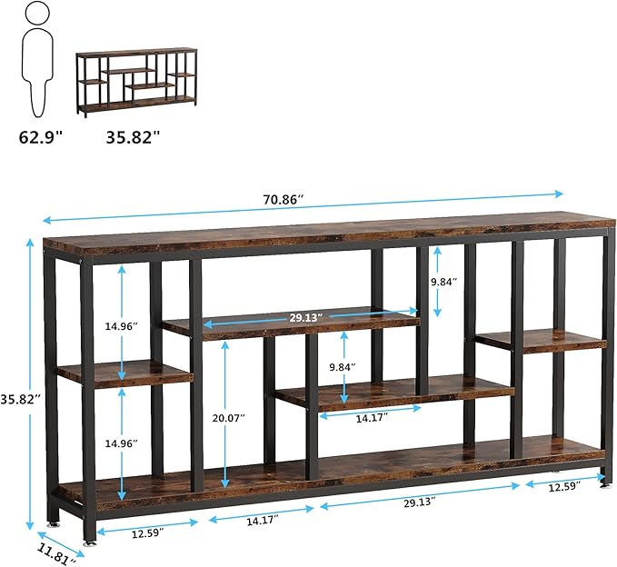 Tribesigns Console Sofa Table, 70.9 inch Extra Long Table Behind Couch - Image 2