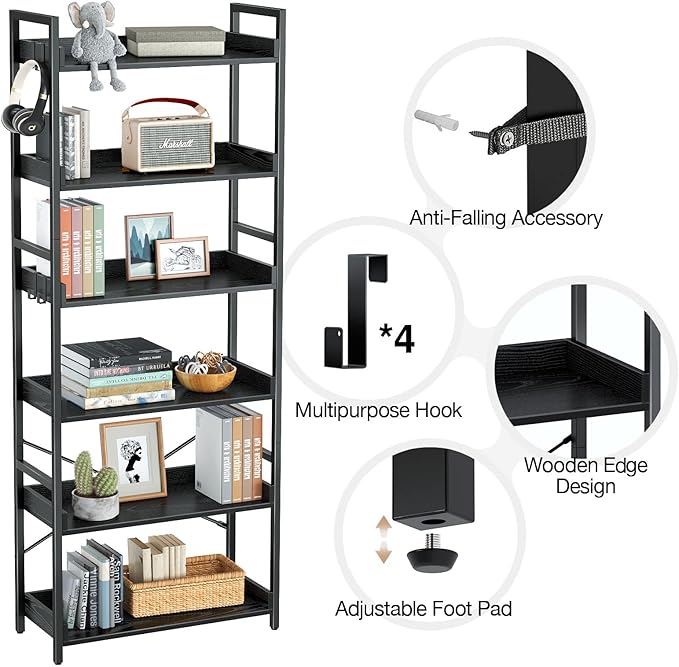 Rolanstar Bookshelf 6 Tier - Image 4