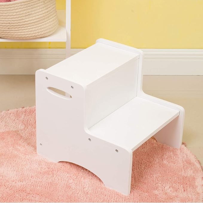 WOOD CITY Toddler Step Stool, Wooden 2 Step Stools - Image 2