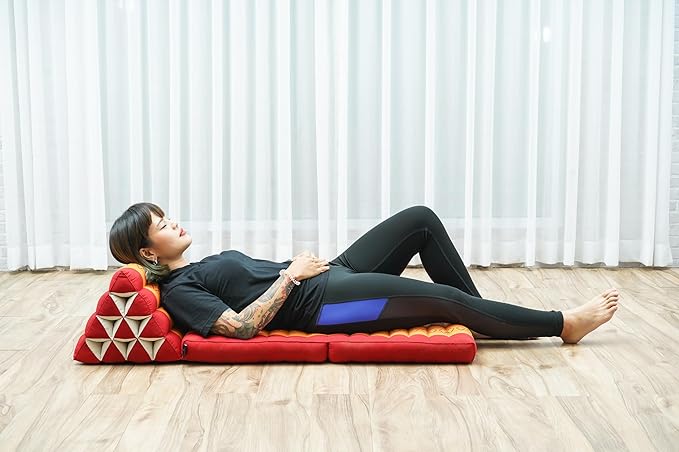 LEEWADEE 2-Fold Mat with Triangle Cushion – Comfortable TV Pillow, Foldable - Image 3