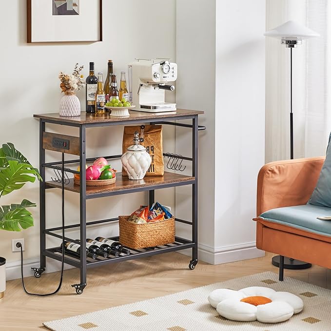 IBUYKE Kitchen Island with 3 Shelves, Island Table - Image 6