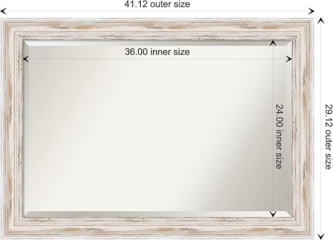 Amanti Art White Bathroom Mirror - Image 4