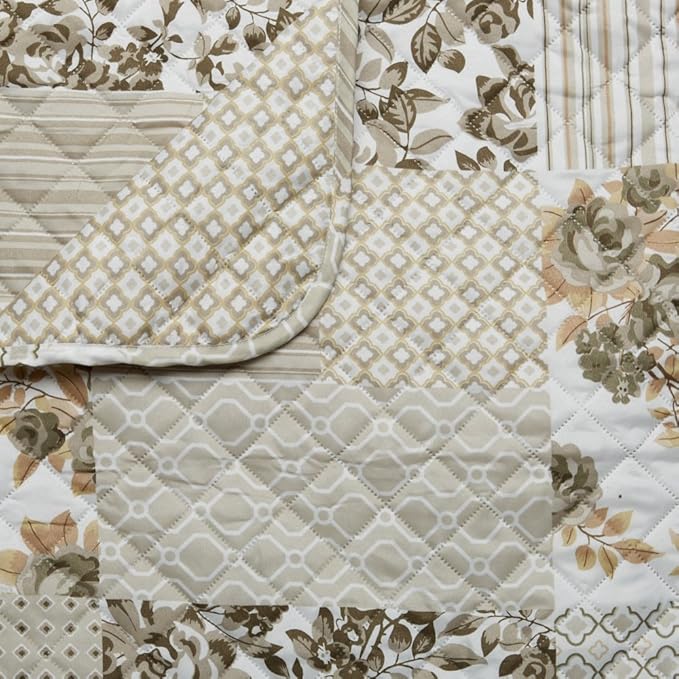 Great Bay Home Patchwork Scalloped Printed Furniture Protector Stain Resistant - Image 4