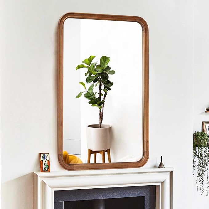 WallBeyond Wood Framed Mirrors for Bathroom, 24x36 Inch Wooden Frame Wall - Image 4