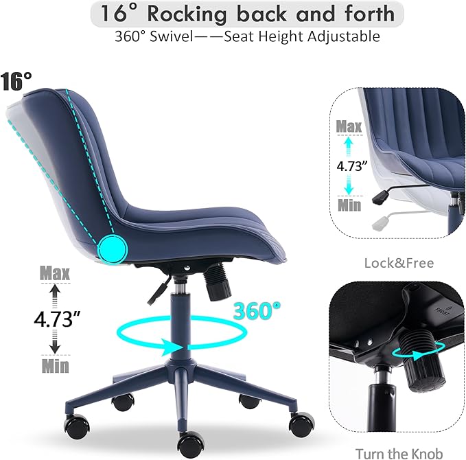 YOUNIKE Armless Home Office Desk Chair - Image 4