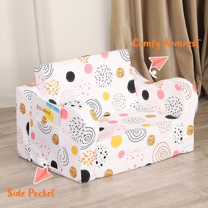 Firework Kids Sofa, 2-in-1 Kids Couch Fold Out, Convertible Sofa to Bed - Image 7