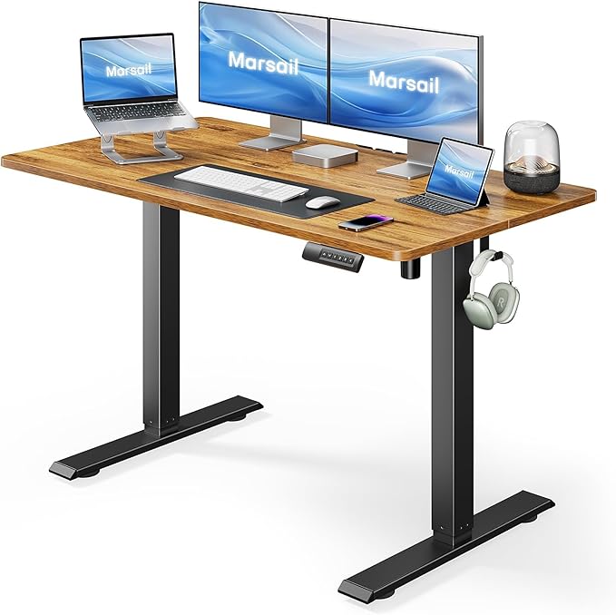 Marsail Electric Standing Desk, Adjustable Height Stand up Desk, 40 x 24 Inch by Marsail