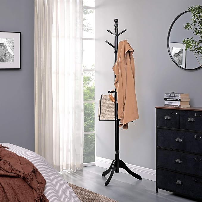 VASAGLE Solid Wood Coat Rack and Stand, Free Standing Hall Coat Tree - Image 7