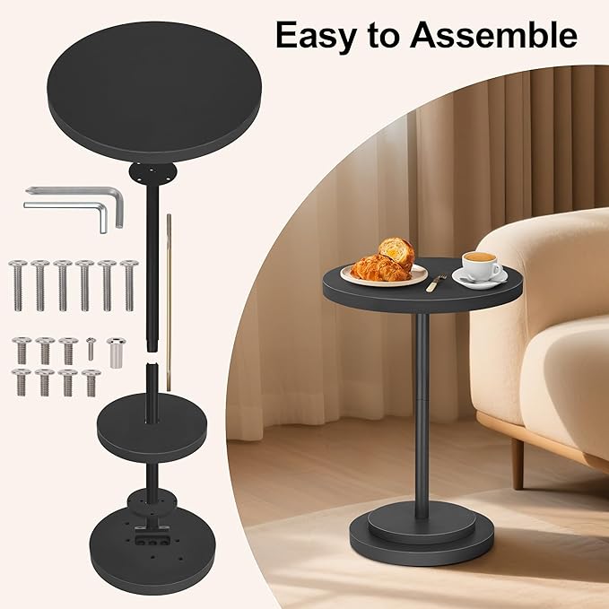 Drink Table, Small Pedestal Side Tables - Image 5