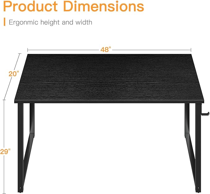 Coleshome 48 Inch Computer Desk, Modern Simple Style Desk - Image 3