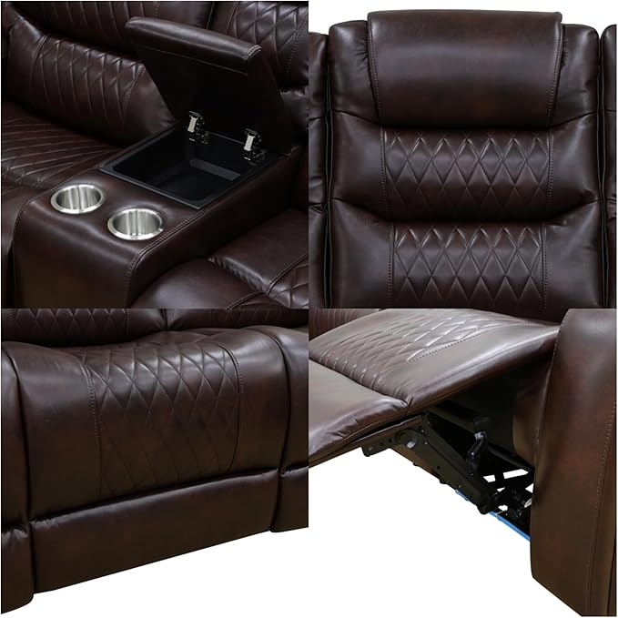 Loveseat Recliner Sofa, Reclining Loveseat Leather Couch - Image 5