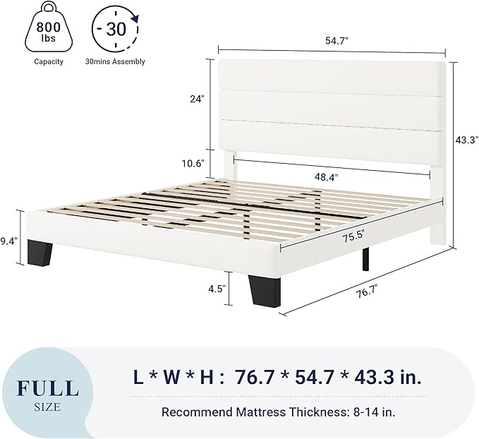 Allewie Full Size Platform Bed Frame - Image 2