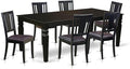 East West Furniture LGDU7-BLK-LC 7 Piece Modern Dining Table Set Consist of a by EastWestFurniture