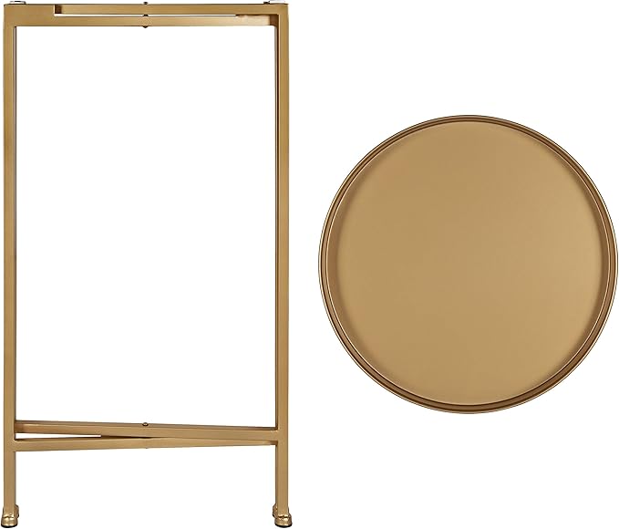 Kate and Laurel Celia Round Metal Foldable Accent Table - Image 5