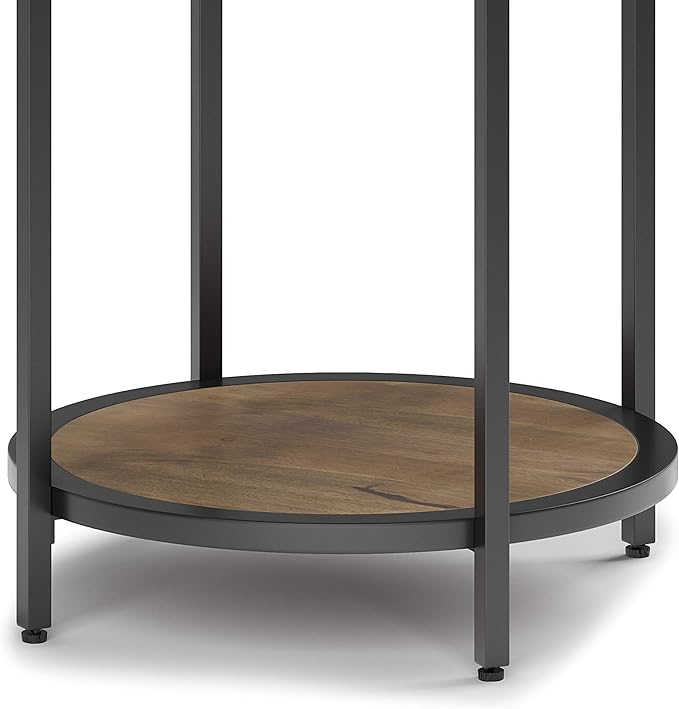SIMPLIHOME Jenna Industrial 18 inch Wide Metal Round Accent Side Table in Warm - Image 8