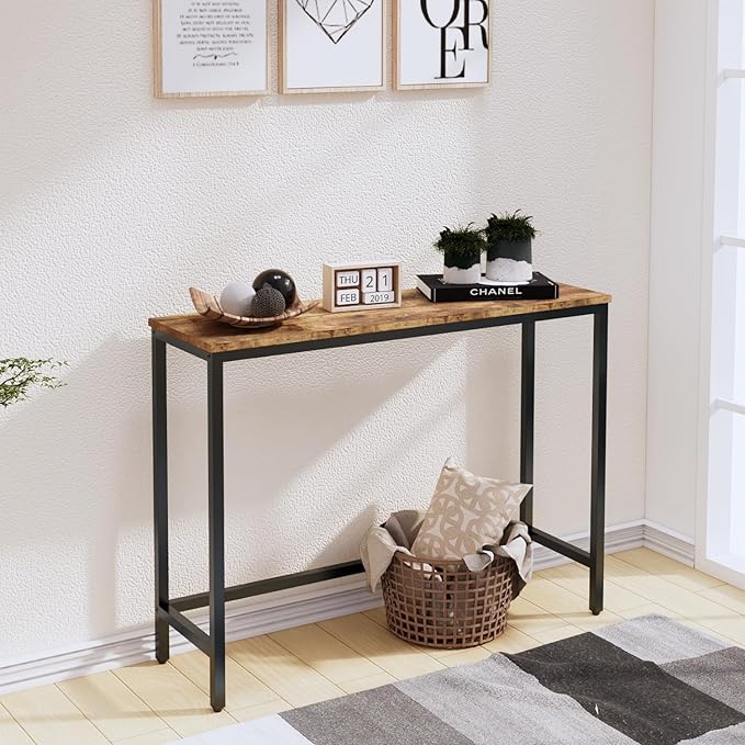 39.4” Console Table, Hallway Entrance Table Sofa Table Behind Couch, - Image 9