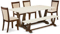 East West Furniture V727MZN32-6 6 Piece Dining Set Contains a Rectangle Dining by EastWestFurniture