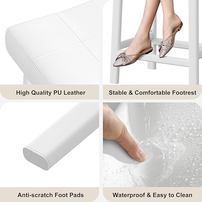 GarveeHome Counter Height Bar Stools Set of 4, 24 Inch Barstools - Image 5