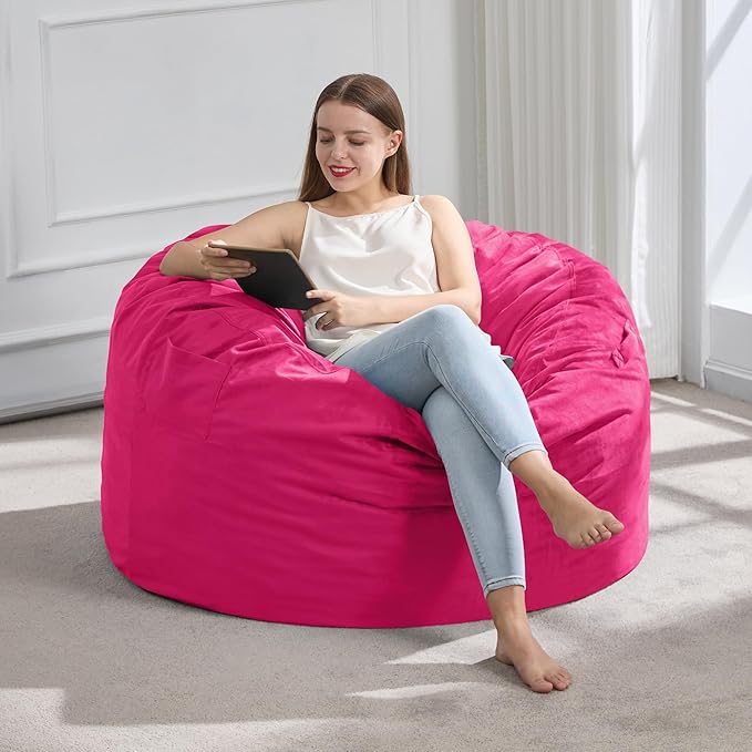 Hobestluk 3FT Bean Bag Chair Giant Bean Bag Chairs by YourHomeDeservesMore
