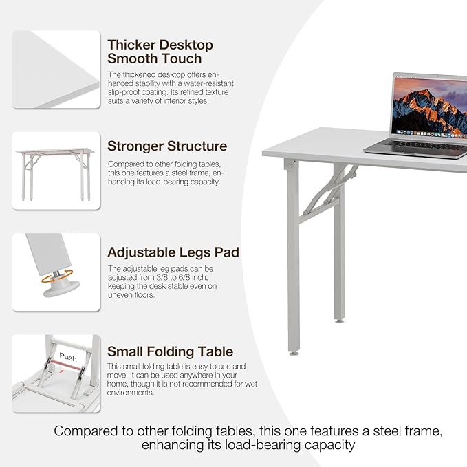 TEMI Long Computer Desk Folding Table - Image 8