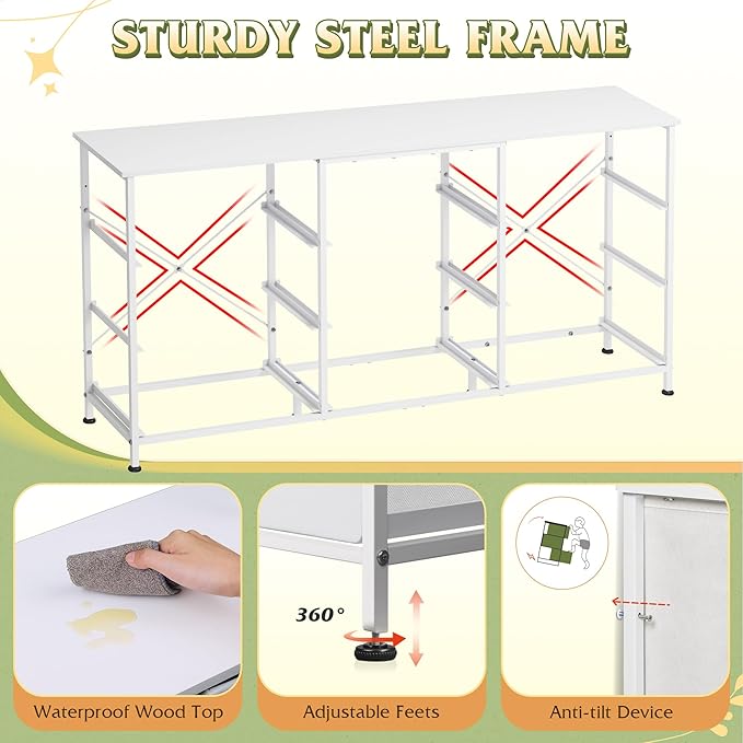 WLIVE 54''W Dresser for Bedroom, 65 inch TV, Wide Chest of Drawers - Image 7