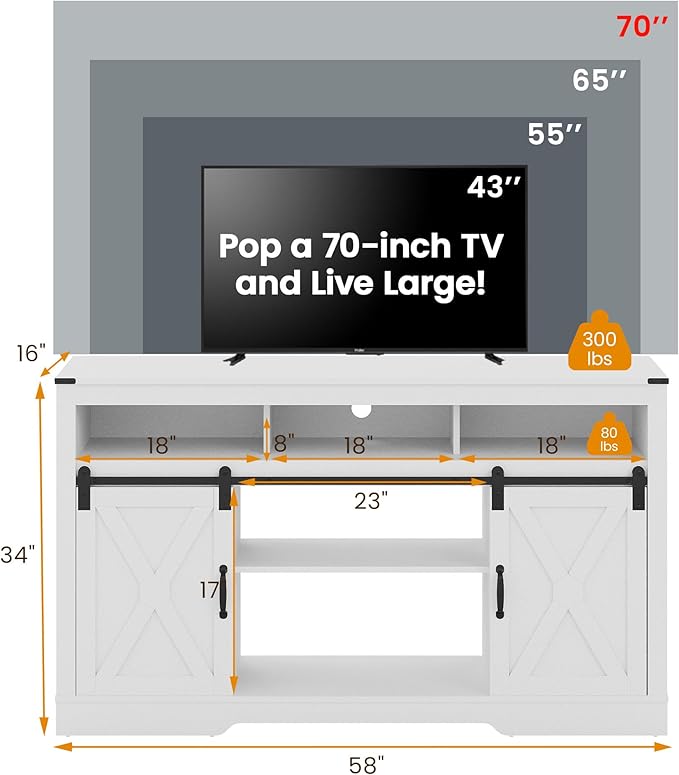 RoyalCraft Farmhouse TV Stand for 23" Fireplace - Image 5