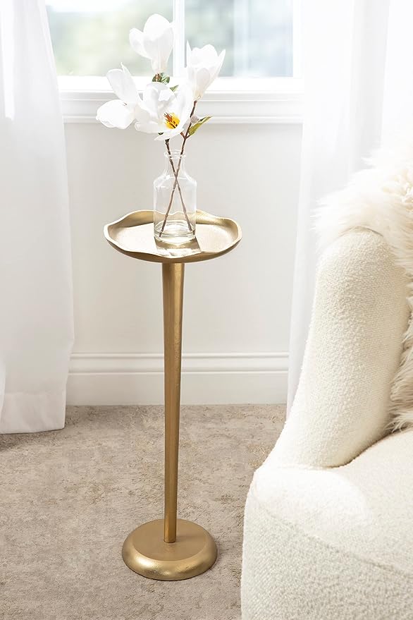 Kate and Laurel Alessia Modern Decorative Metal Drink Table; 8 x 8 x 22; Gold; - Image 2
