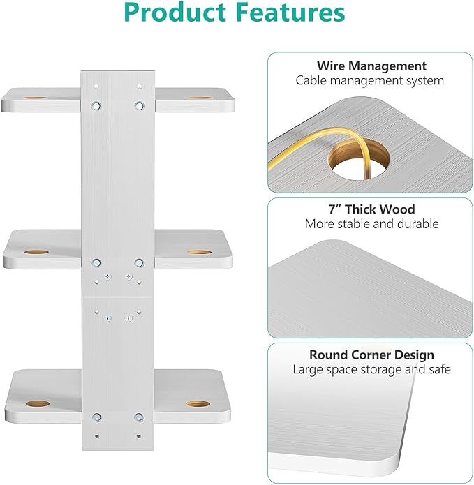 WALI Floating TV Shelf, Holds Up to 22lbs, Wooden Wall Mounted Shelves - Image 4