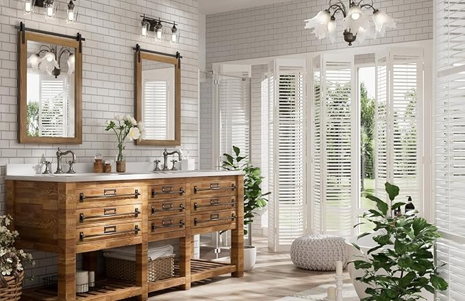 Farmhouse Bathroom Mirror, Barn Door Style Decor Entryway Bedroom 22x30INCH - Image 8