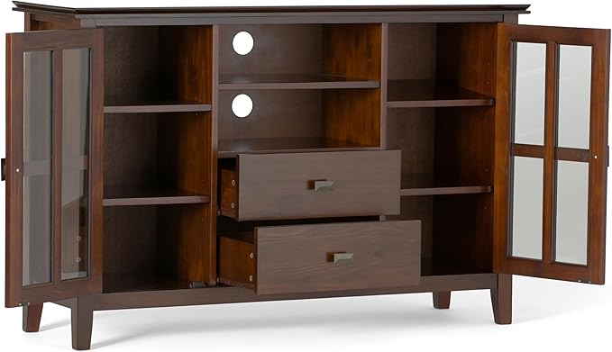 SIMPLIHOME Artisan SOLID WOOD 53 inch Wide Transitional TV Media Stand in - Image 2