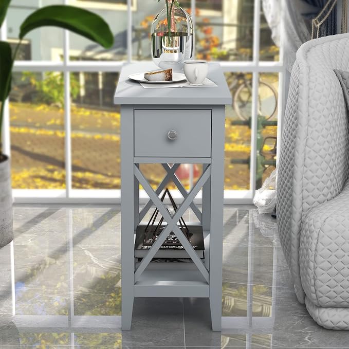 ChooChoo End Table, MDF Material Flip Top Narrow End Table - Image 2