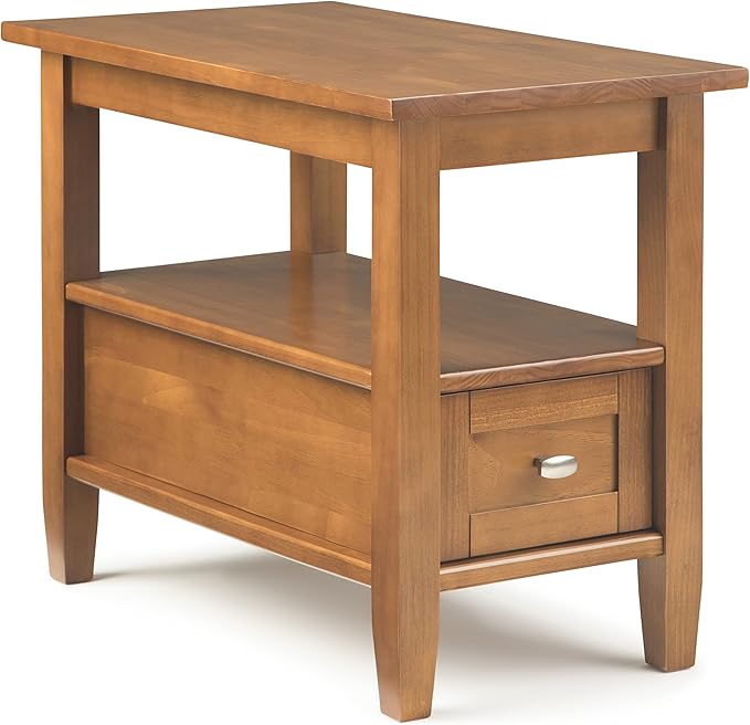 SIMPLIHOME Warm Shaker SOLID WOOD 14 inch Wide Rectangle Transitional Narrow by SimpliHome