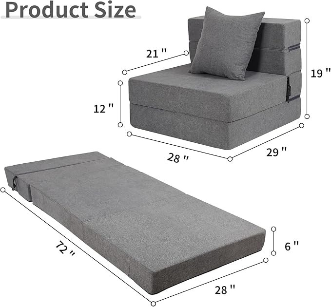 Folding Sofa Bed, High-Density Memory Foam Sofa Bed - Image 3