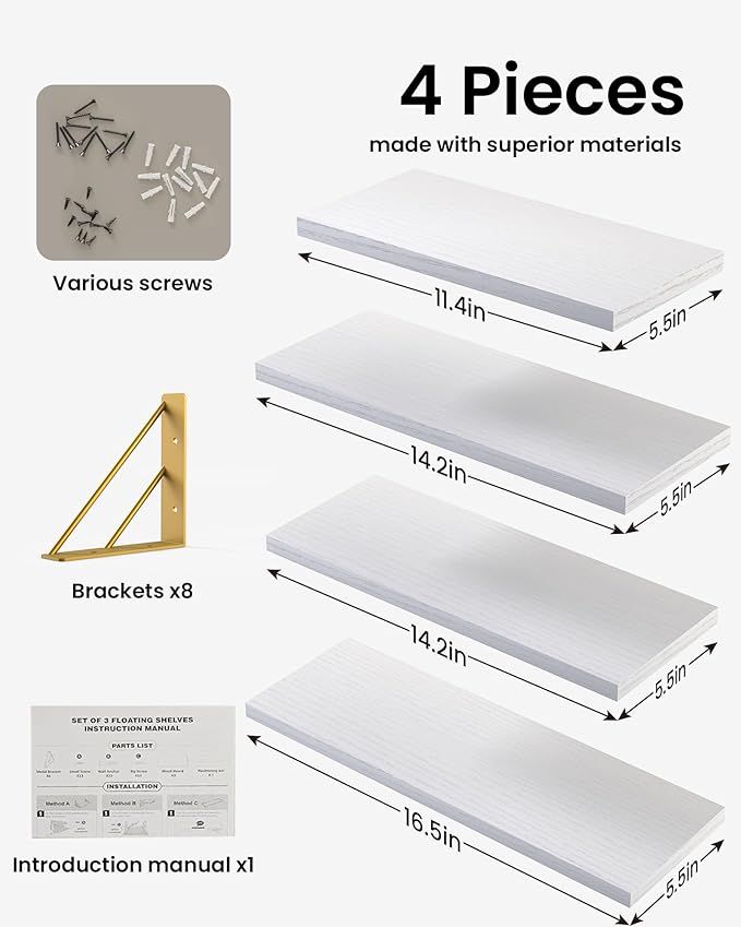 BAYKA Wall Shelves for Bedroom Decor, Floating Wall Shelves for Living Room - Image 7