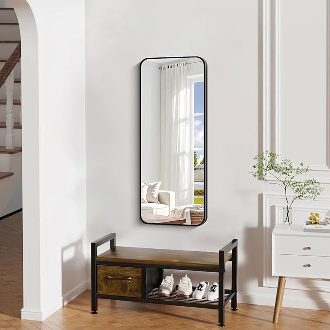 16" x 40"Bathroom Mirror, Matte Black Wall Mirror - Image 2