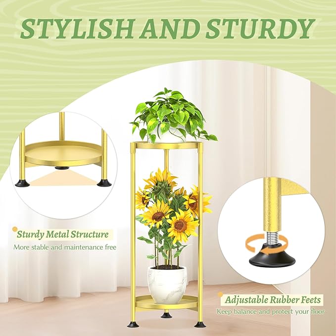 KMOTASUO 2 Tier Plant Stand Indoor - Image 3