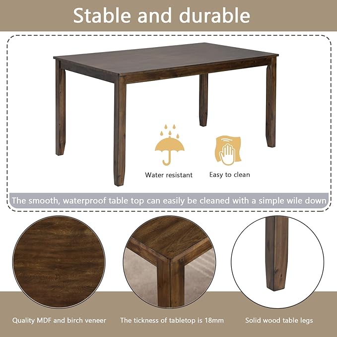 KEIKI 6-Piece Standard Height Dining Table Set - Image 5