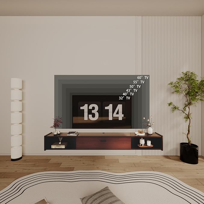 47'' Floating TV Stand, Wall Mounted TV Console, Floating TV Cabinet, Under TV - Image 8