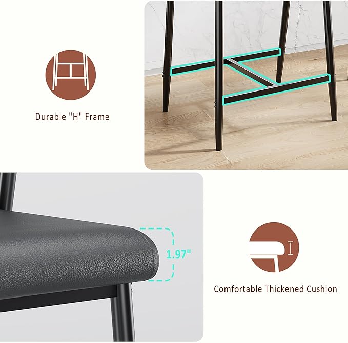GarveeHome Counter Height Bar Stools of 4 - Image 7