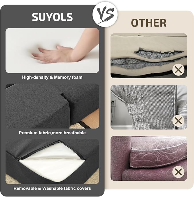 2-in-1 Folding Sofa Bed with Pillows - Image 6