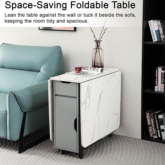 Foldable Space Saving Dining Table Extendable, Folding Dining Table - Image 3
