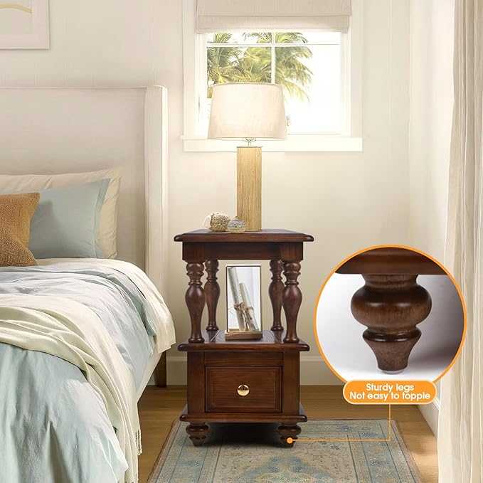 Narrow End Table with 1 Drawer and 2 Hidden Compartments - Image 7