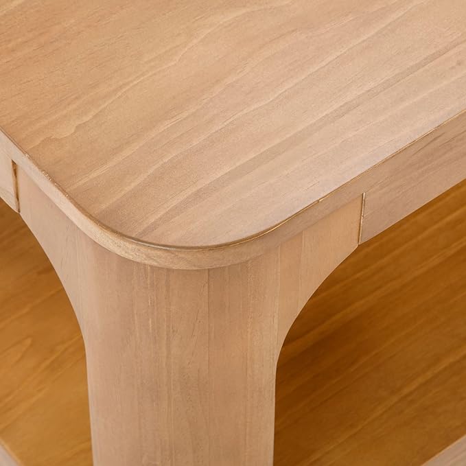 Plank+Beam Small Forma Coffee Table, Solid Wood 40 Inch Modern Coffee Table - Image 5