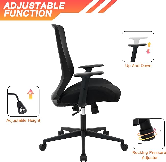 Big and Tall Office Chair for Heavy People 400lb, Ergonomic Desk Chair Mesh - Image 7