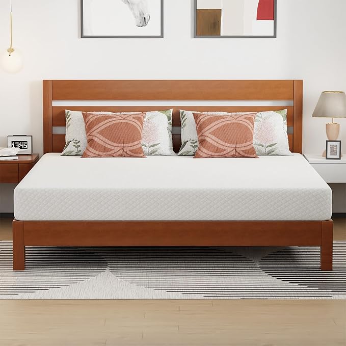 FDW | 8 Inch King Mattress | Medium Firm | Gel Memory Foam Mattress | White | by FDW
