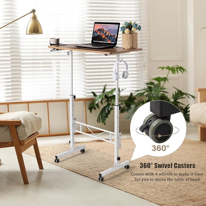 SIDUCAL Small Standing Desk Adjustable Height, Small Mobile Stand Up Desk - Image 6