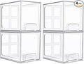 Vtopmart 4 Pack Stackable Storage Drawers, 6.6''Tall Acrylic Bathroom Makeup by Vtopmart